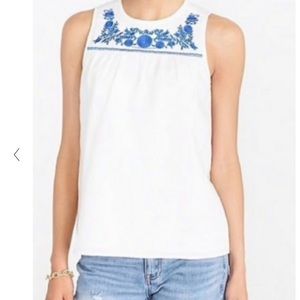 JCrew Blue and White Top (Size 0)